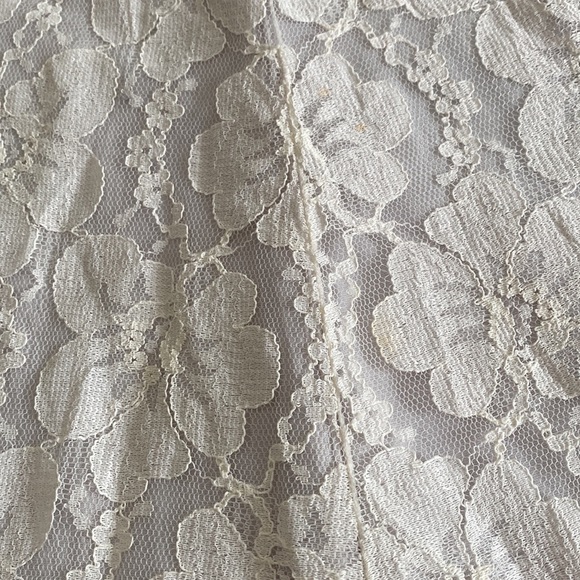 Vintage 50s 60s Lace Cottagecore Glammy Robe Dressing Gown Duster Coat Jacket - Picture 9 of 14